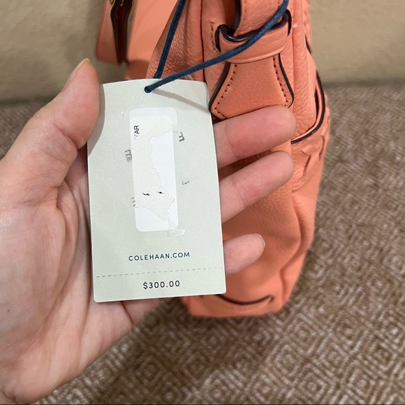 NWT Cole Haan Coral Genuine Leather Lacey Shoulder Crossbody Handbag Boho Casual - Picture 5 of 12
